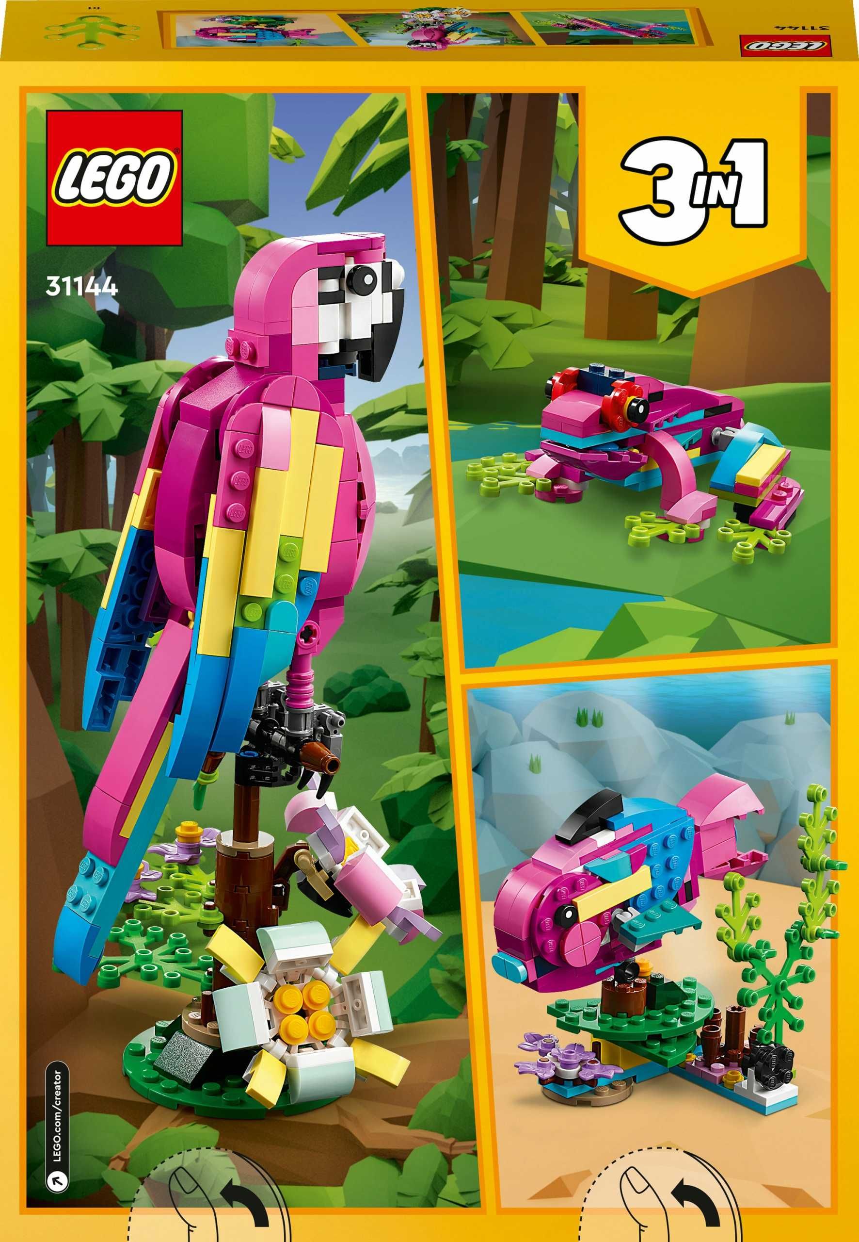 LEGO Creator 3 w 1 31144 Egzotyczna różowa papuga