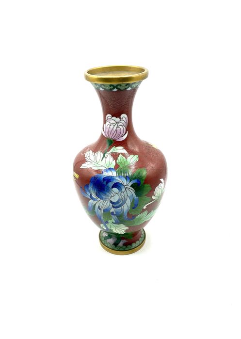 Jarra cloisonné vermelha antiga