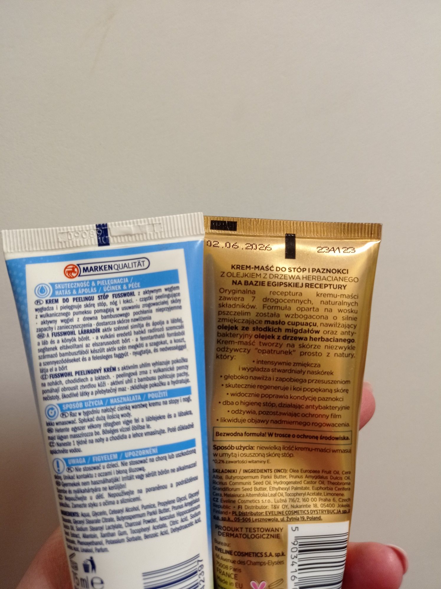 Sól do stóp Nivezione+Krem do stóp Eveline + peeling węglowy