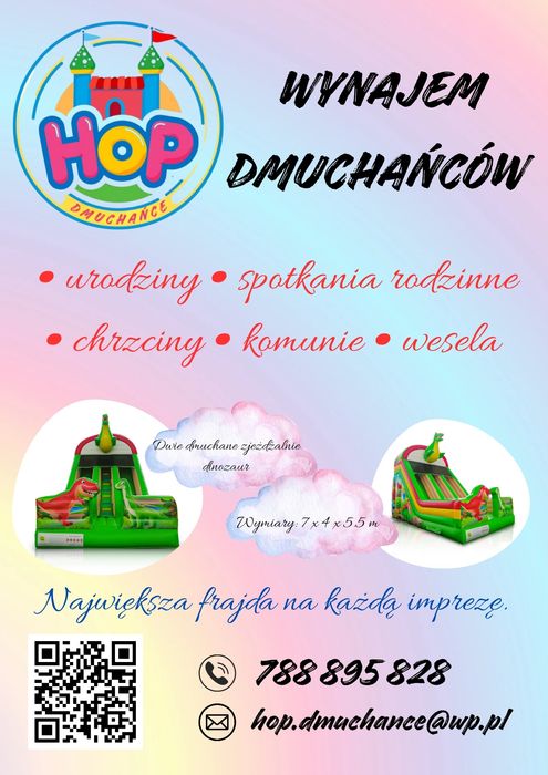 Wynajem dmuchańca z dwoma zjeżdżalniami