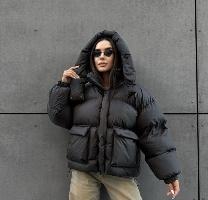 Пуховик , куртка , зима ( пух ЭКО) чорна