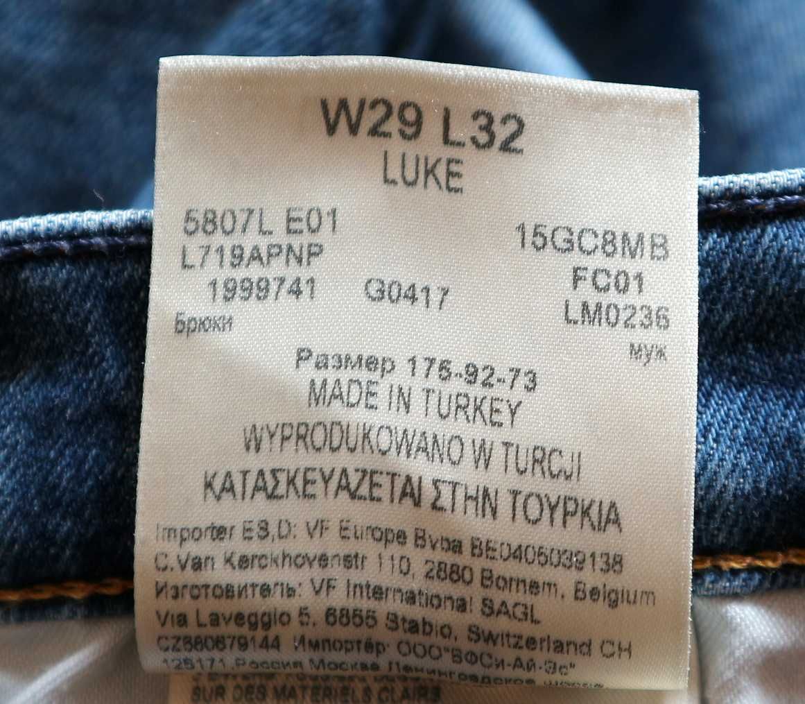 Lee Luke spodnie jeansy W29 L32 pas 2 x 40 cm
