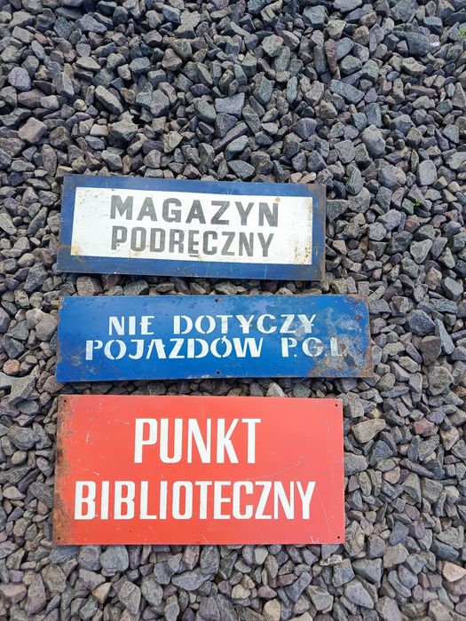 Stara tablica metalowa PRL