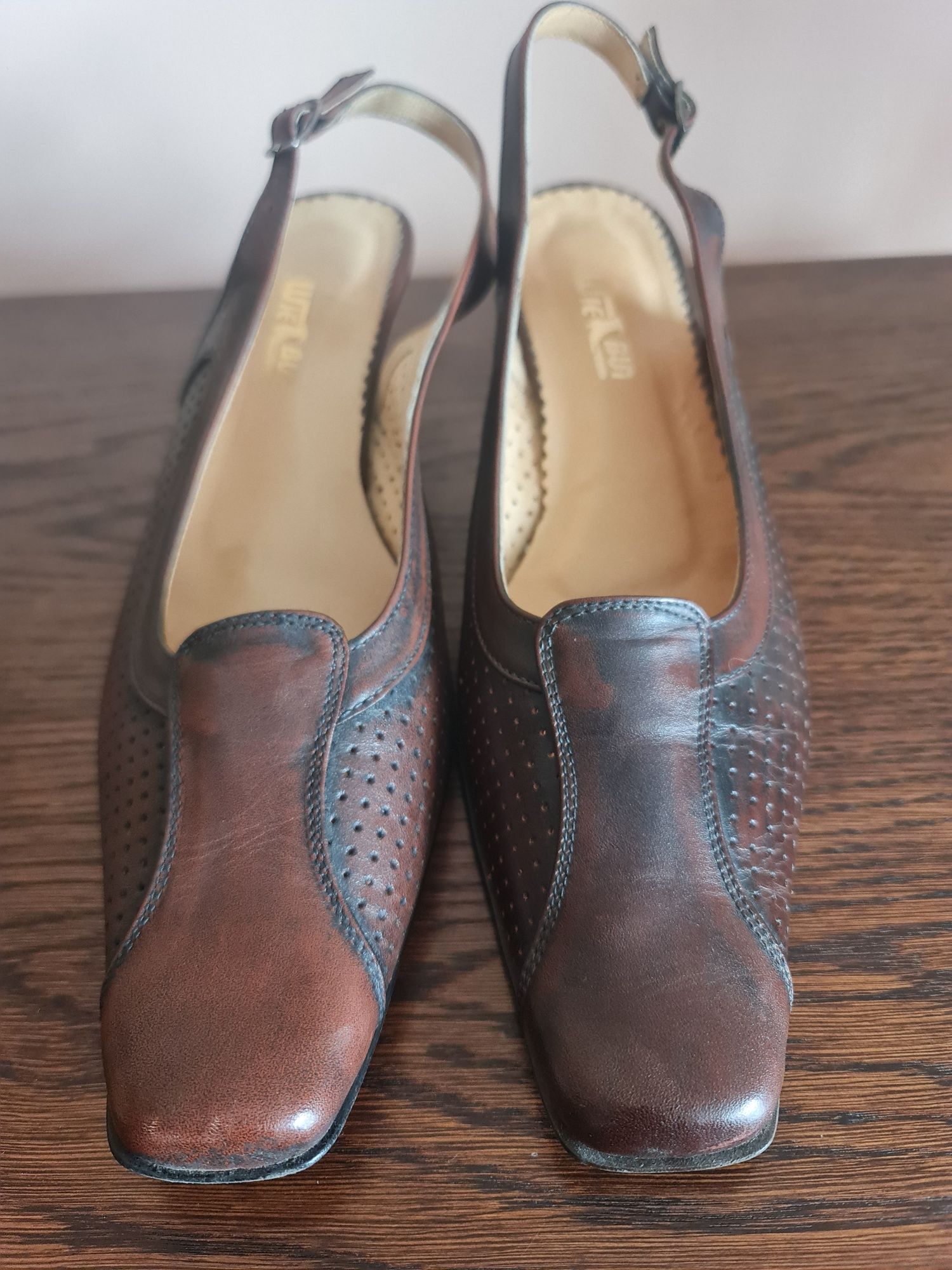Buty damskie Wielbut skóra naturalna brązowe skórzane sandały