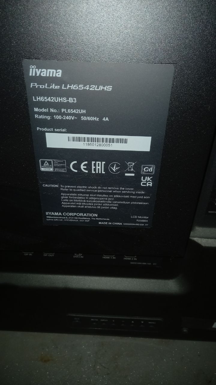 Продам ЖК-дисплей Iiyama ProLite LH6542UHS-B3