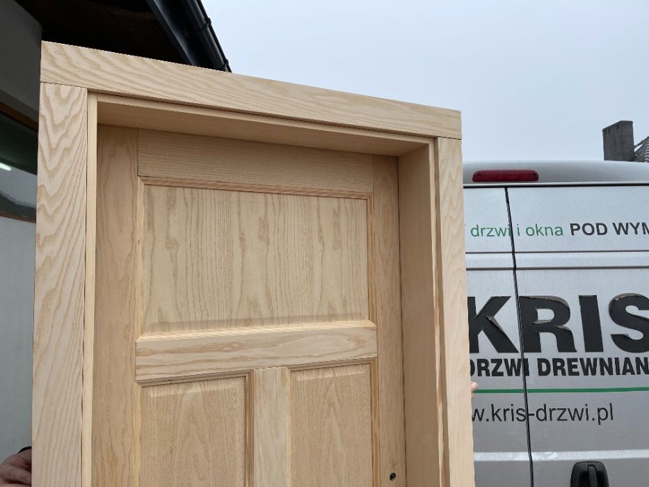 Drzwi wewnętrzne drewniane jesionowe z oscieżnicą regulowaną CAŁY KRAJ