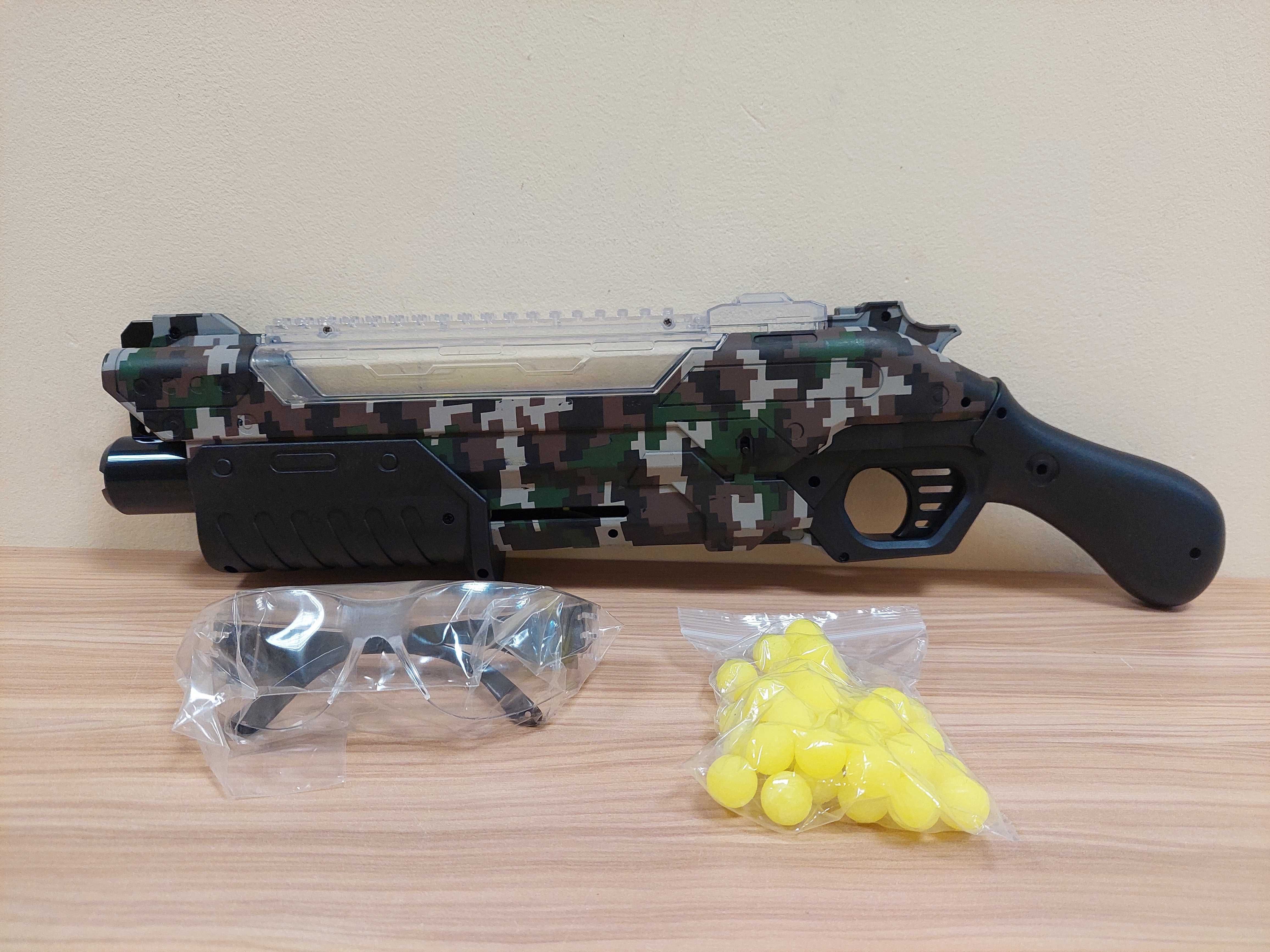 Wyrzutnia pistolet Apollo Zeus + 37 kulek + okulary A N24 jak nerf