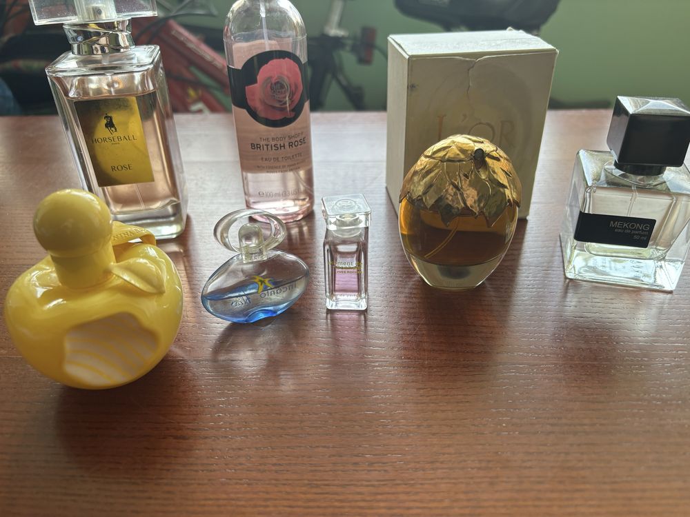 духи  Rose Horseball ,Vicroria Secret, Nina Ricci Nina ,Extra Mekong