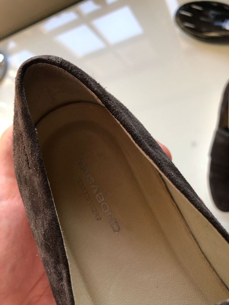 Vagabond Camille 37 zamszowe buty wsuwane slip on ciemny braz khaki