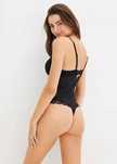 B.P.C body czarne ze stringami usztywniane miseczki koronkowe ^80B