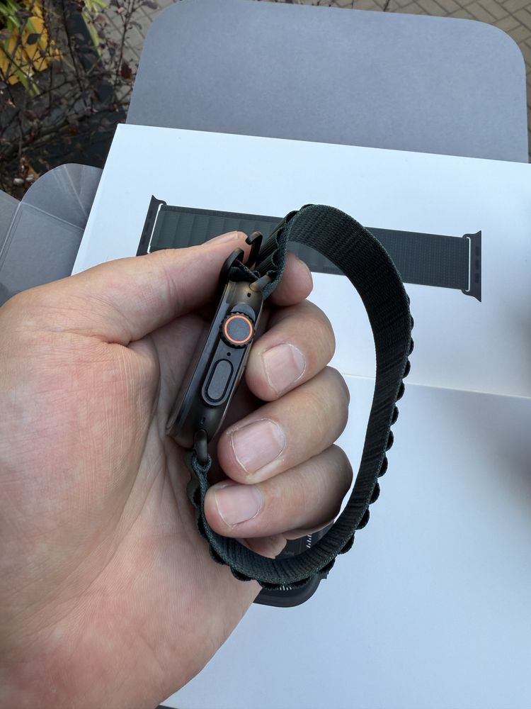 Open Box Apple Watch Ultra 2 Black with Dark Green Alpine Loop M