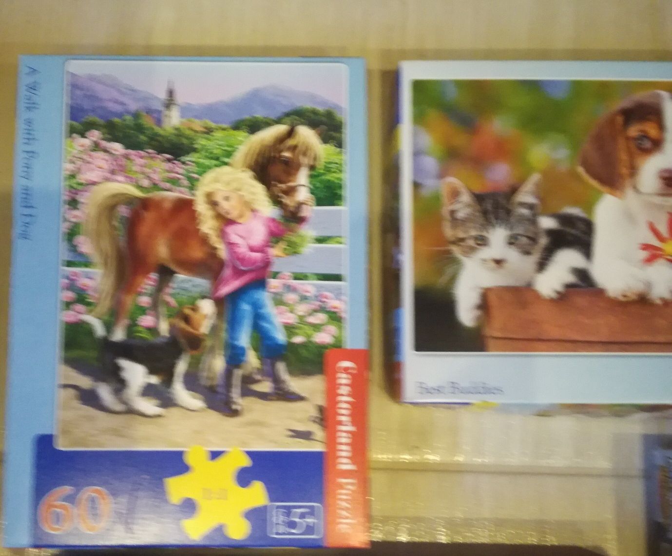 Puzzle dziecięce 7 kompletów i gra Domino