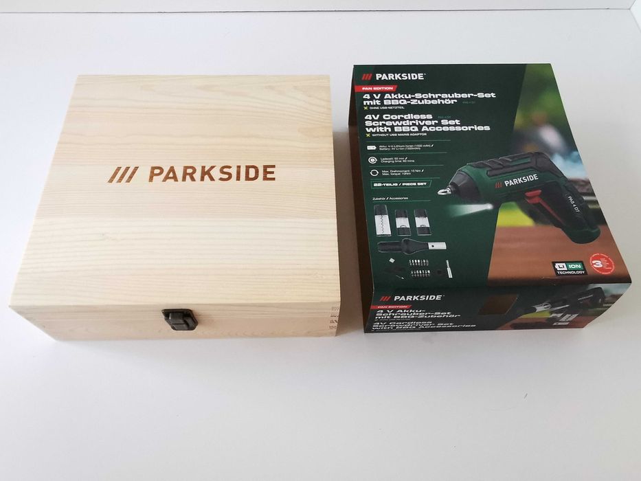 Aku Wkrętarka PARKSIDE PAS 4 D7+solniczka+dmuchawa doGRILLA 5w1 Gwar3L