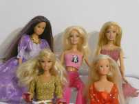 lalki Barbie i podobnego typu (6 szt) ubrania buty torebki (zestaw)
