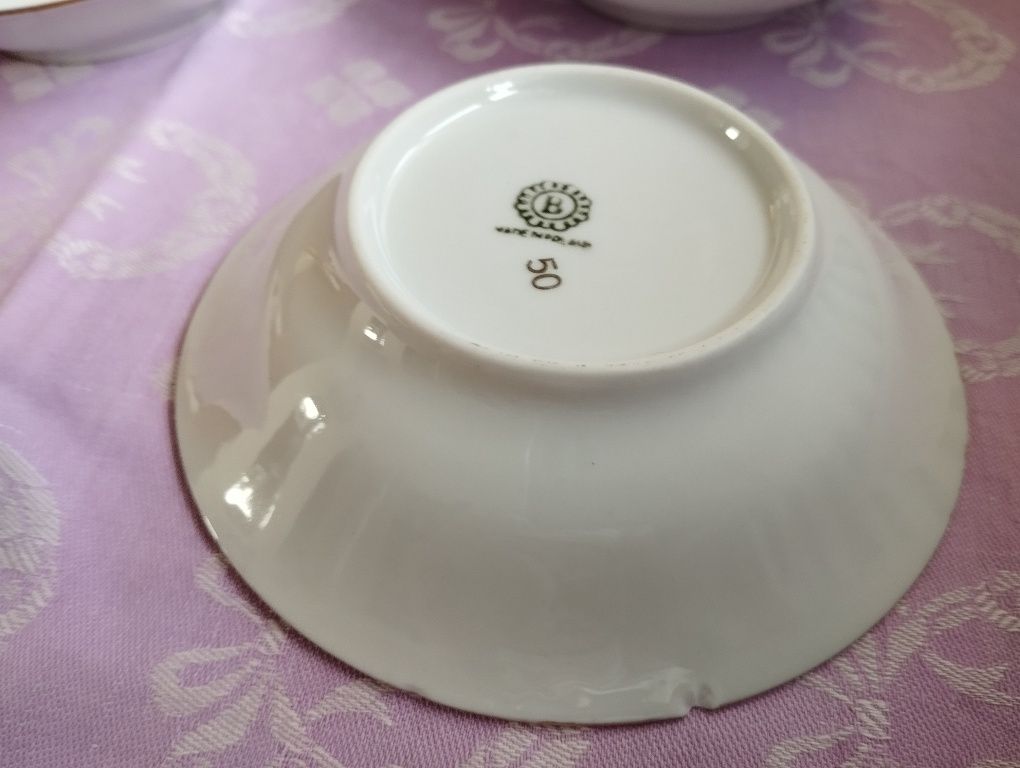 Komplet lata 80/90-te półmisek + 6 salaterek , Porcelana Bogucice.