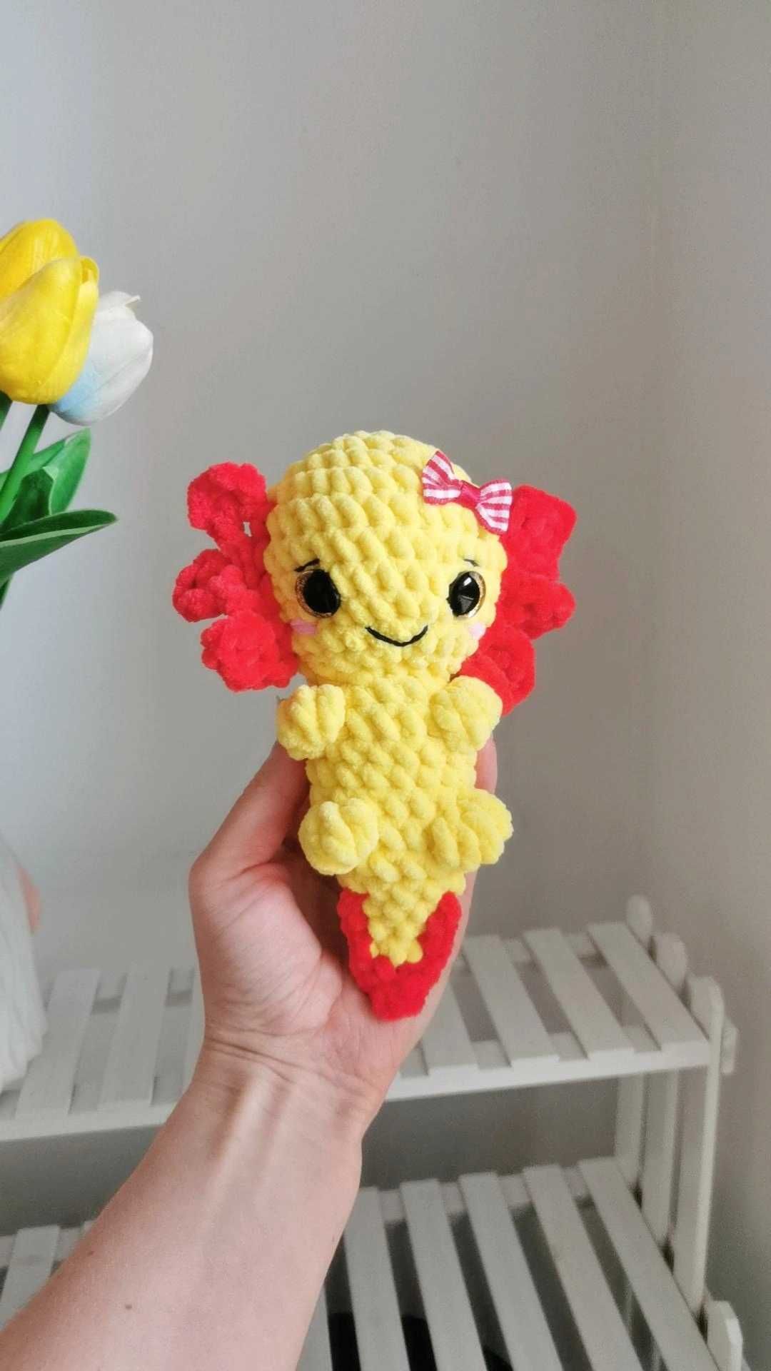 Aksolotl na szydełku handmade