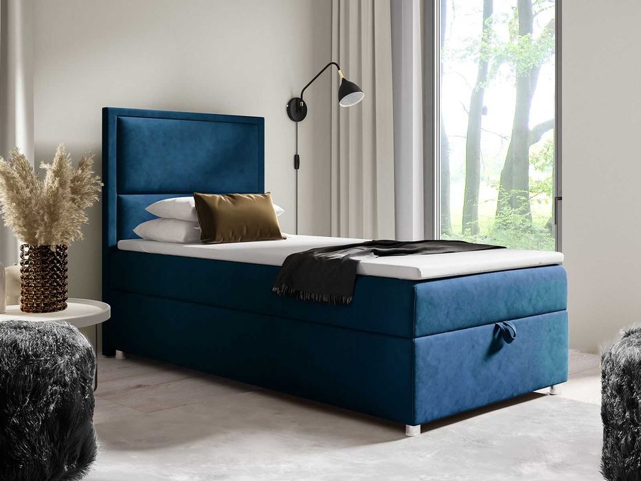 Łóżko KONTYNENTALNE SINGIEL z pojemnikiem 70x200 80x200 90x200 100x200