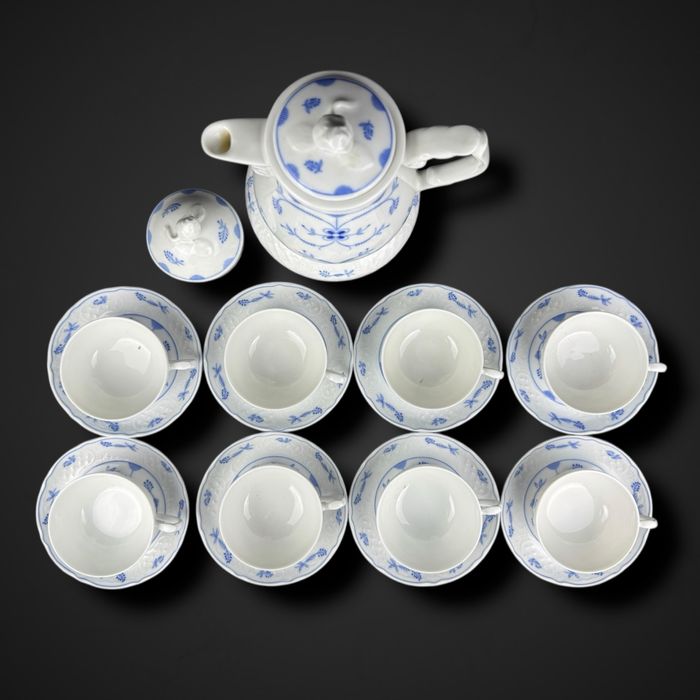 Serwis kawowy wzór słomkowy Echt Cobalt Bavaria Schumann b5/05262