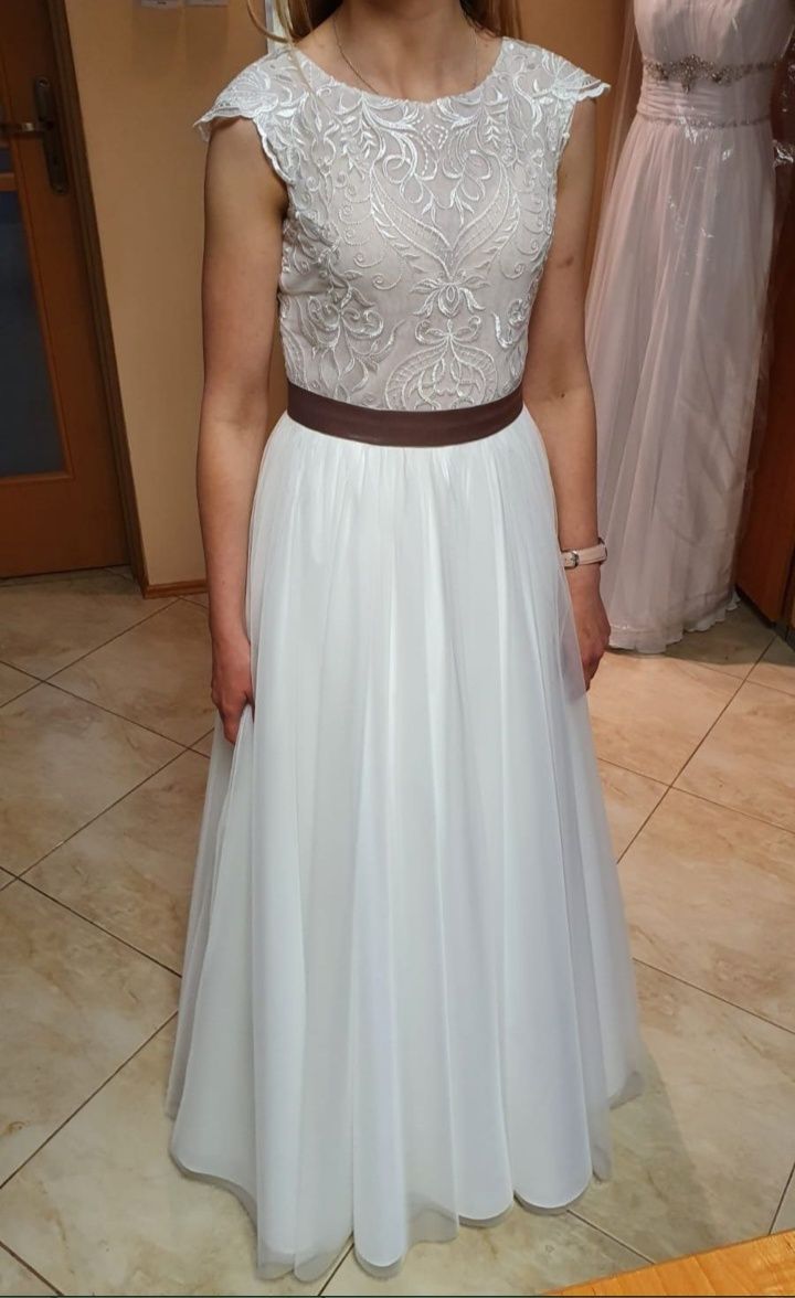 Sprzedam piękną suknie ślubną w rozmiarze xs, 34/36, na wzrost 165 cm