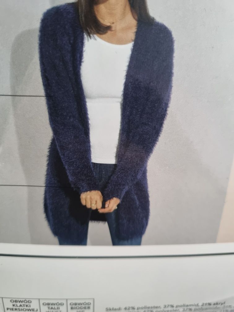Sweter kardigan damski granatowy NOWE r.L