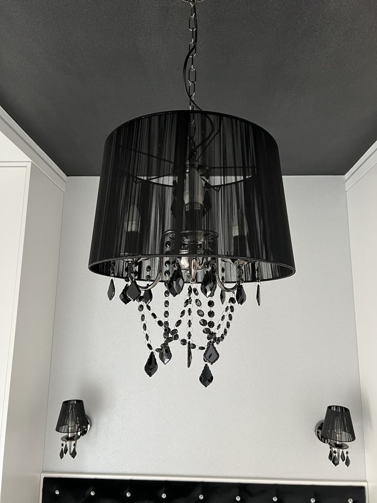 Lampa sufitowa i kinkiety w stylu glamour