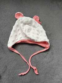 Biała czapka niemowlęca r.56
