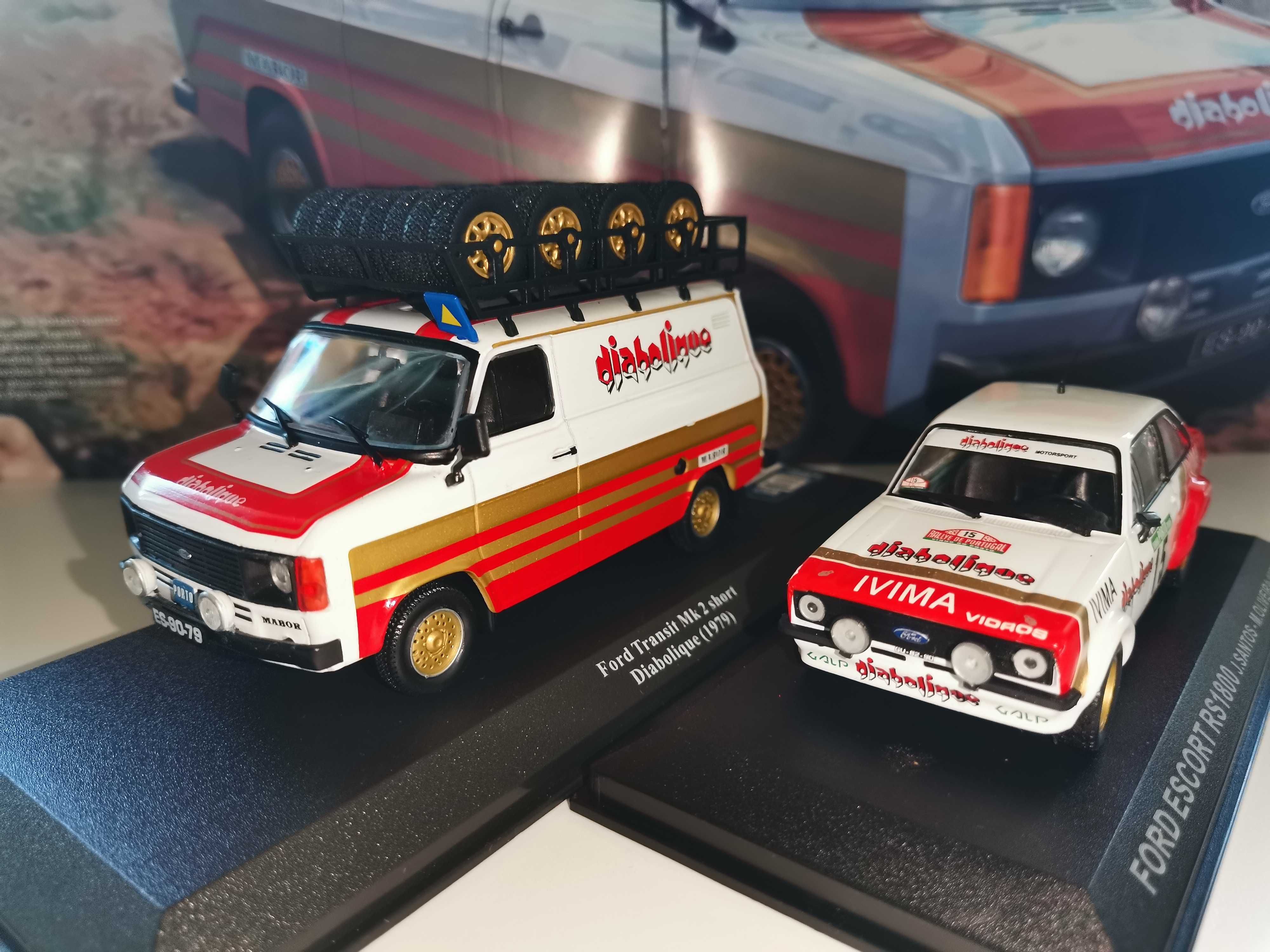 Ford Transit MK2 Diabolique + Ford Escort RS 1800 escala 1 :43