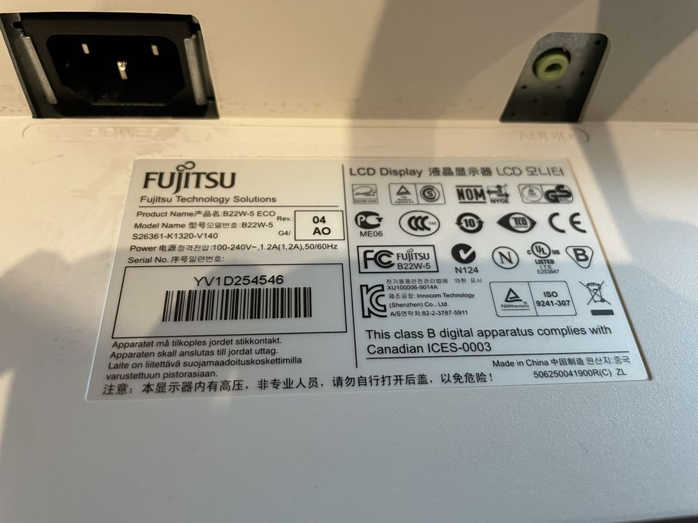 Monitor Fujitsu 22 cale B22W-5 ECO