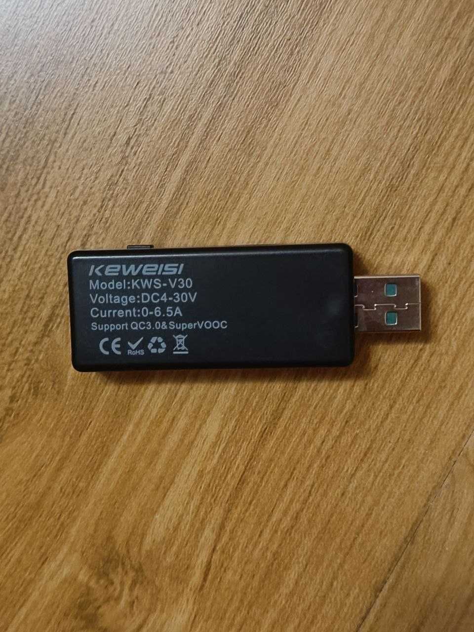 Usb тестер tester ємності акумулятора Keweisi KWS-V30 плюс резистор