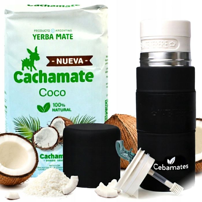 Zestaw Kokosowa Yerba Mate Cachamate Coco 500g + Yerbomos 3w1