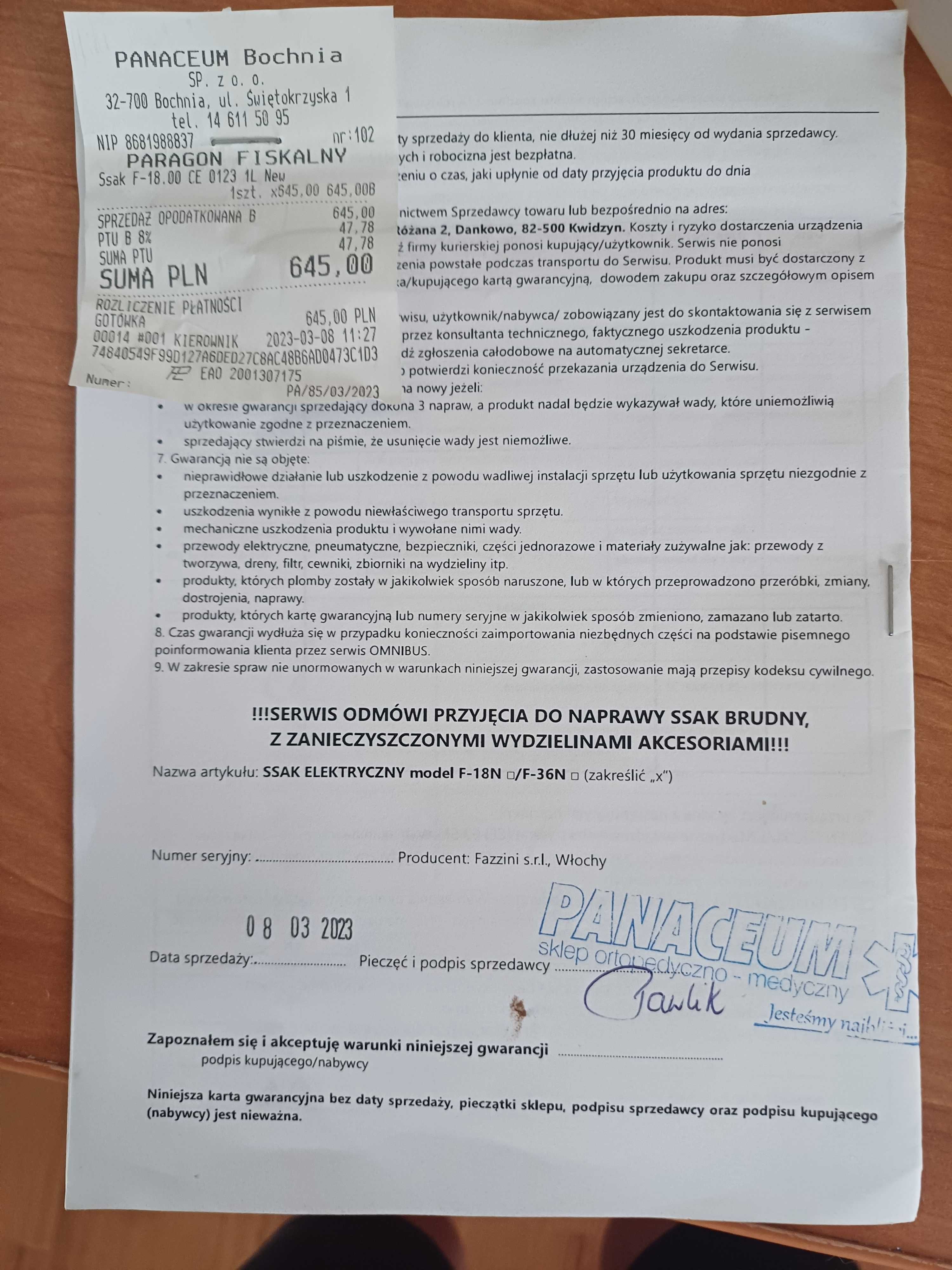 Ssak medyczny Fazzini