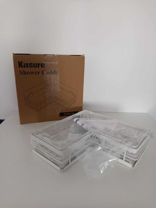 Półki prysznicowe Kitsure Corner Shower Caddy 2szt Białe