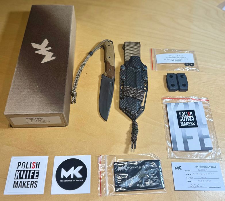 Nóż MK Knives Nomad “Postapo” DLC Vanadis 4 Extra Brown G10 Carbon