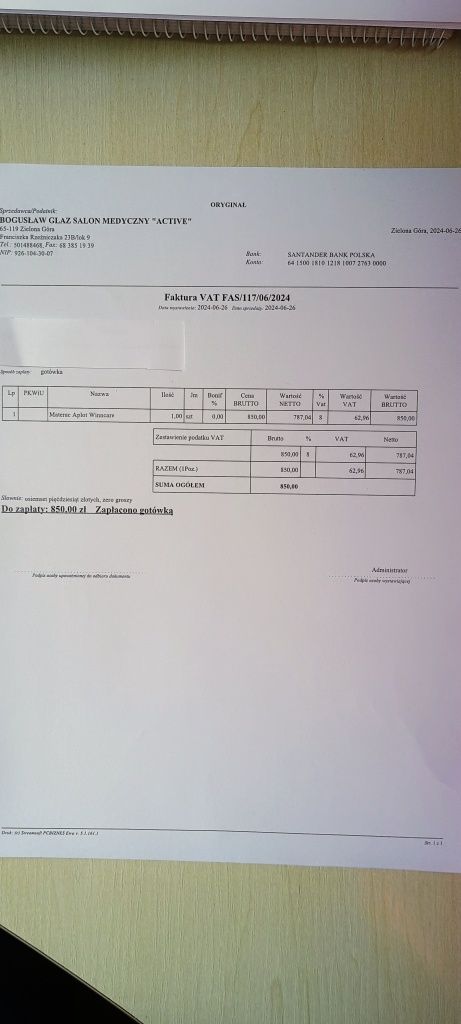 Materac przeciwodleżynowy prawie nowy
