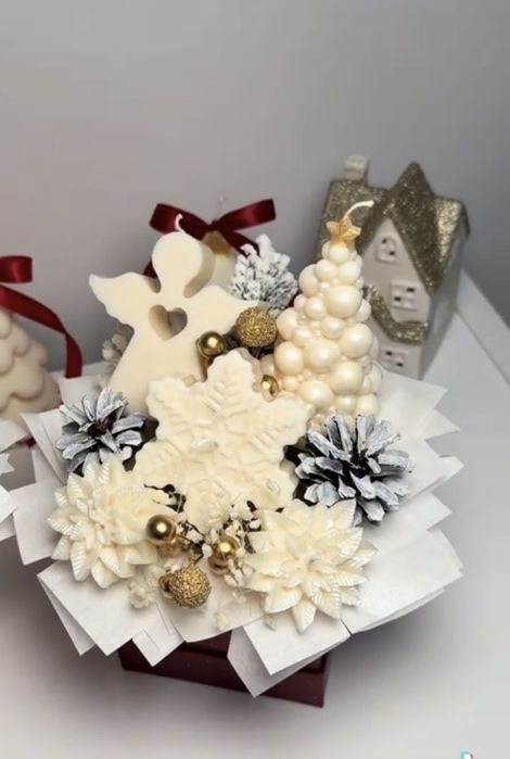 Букетик новорічний з свічок ручноі роботи