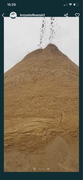 Piasek płukany 0-2  0-3  20 zł  za 1tona.