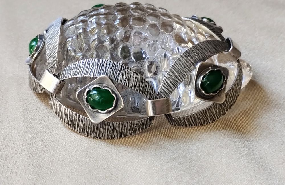 Unikatowa bransoletka srebrna, wzór Juwelia. Lata 70 te.