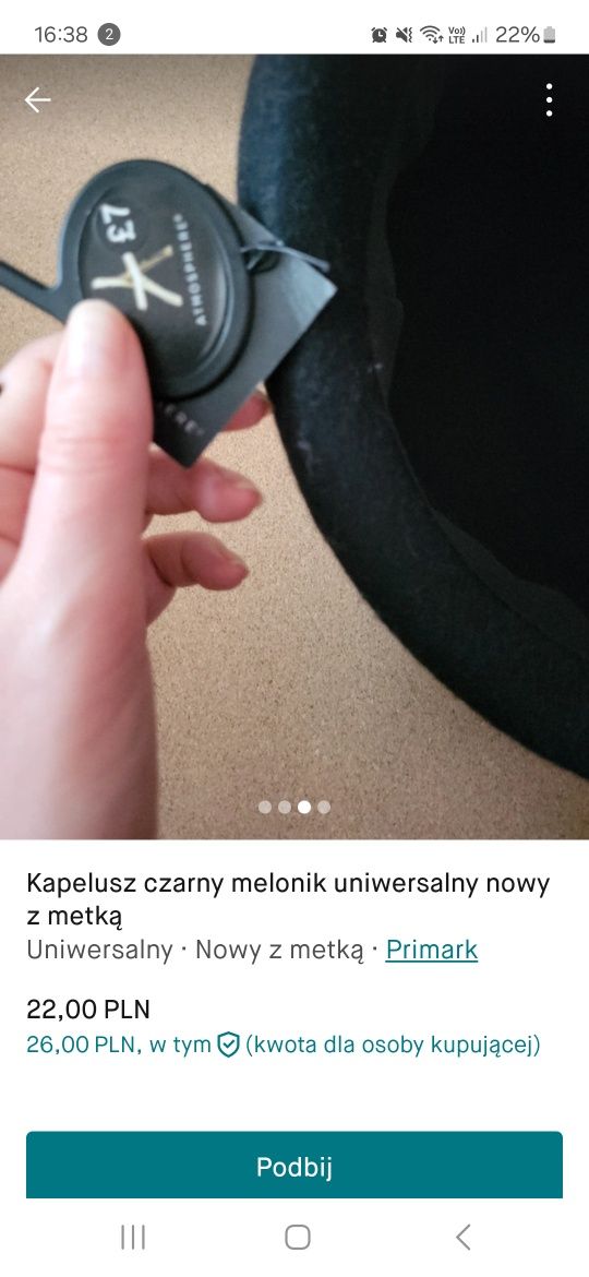 Kapelusz melonik damksi nowy