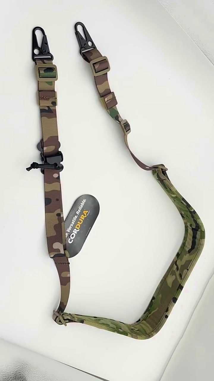 Тактичний Ремінь двухточковий Cordura Мультикам / Чорний 2 та 1 точки