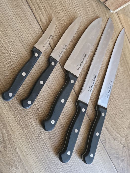 ZESTAW noże kuchenne JUSTINUS Stal Nierdzewna INOX w bloku