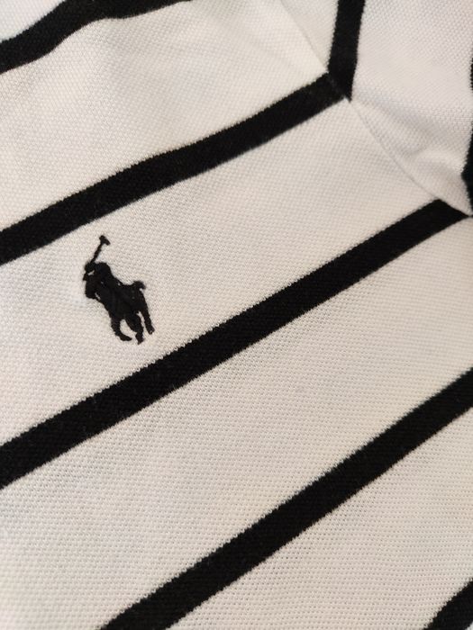 Stan świetny Ralph Lauren polo bawełna t shirt męski paski M/L