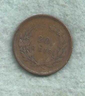 20 Reis 1892 D. Carlos