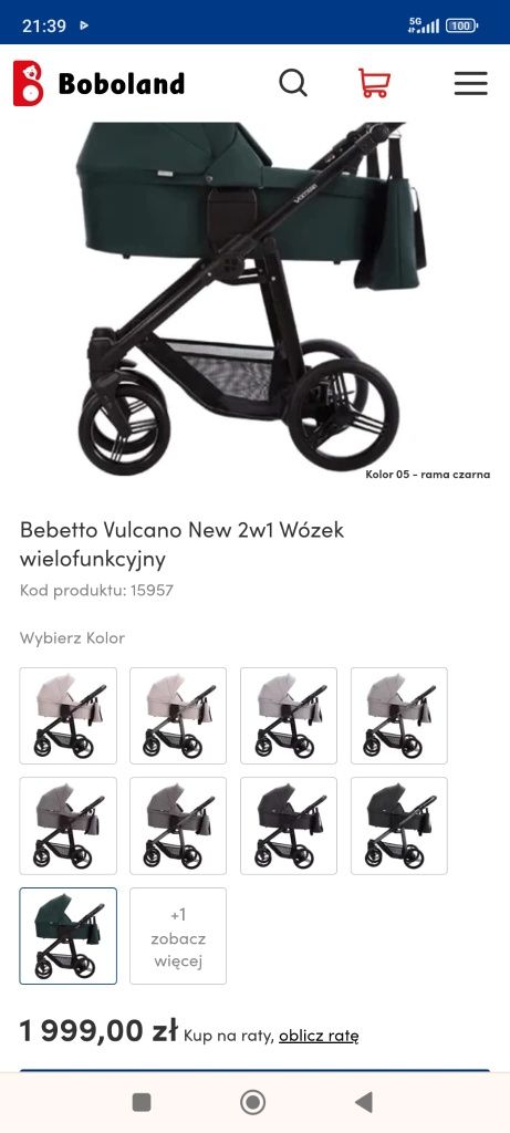 Wózek 2w1 Bebetto Vulcano