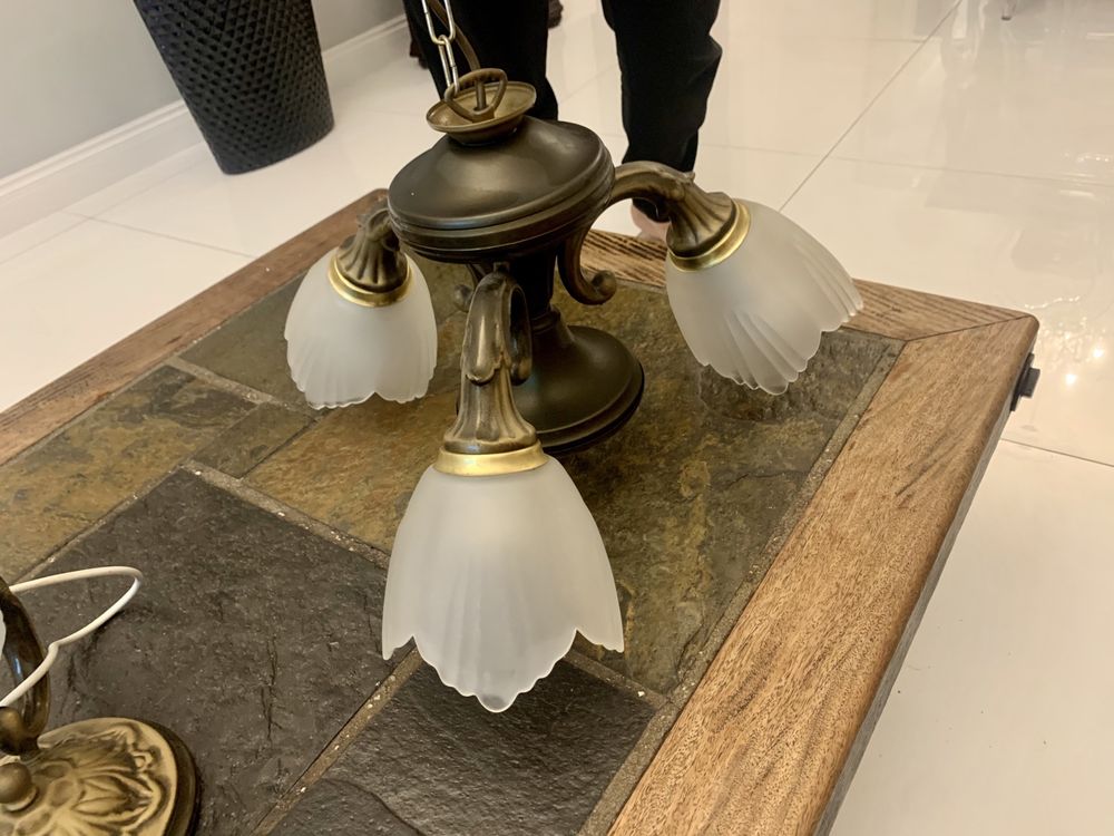 Komplet lamp sufitowa 2 kinkiety lampa