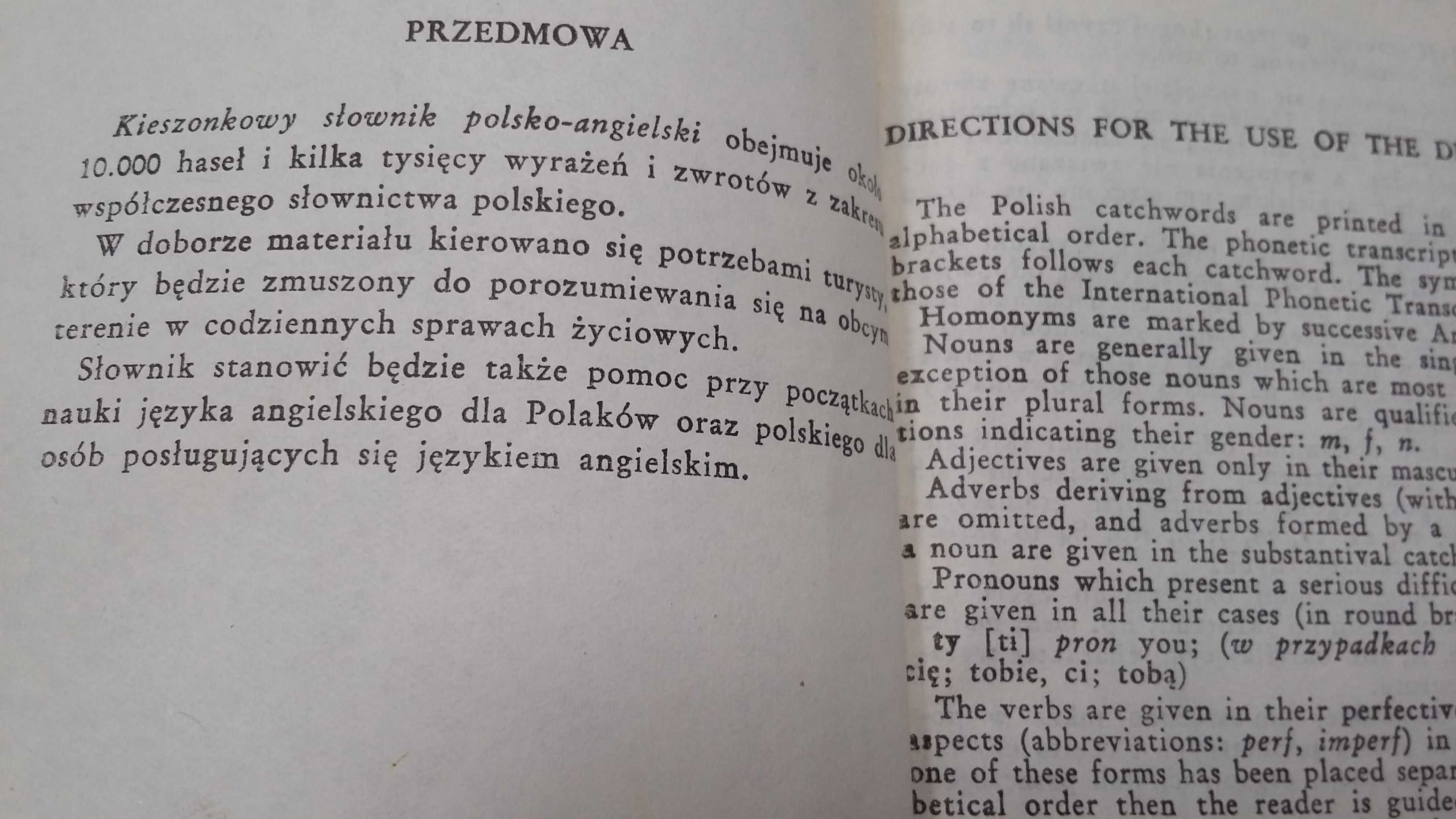 Słownik Antyk PRL 1972 r polsko -angielski