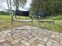 Krzesło, Bauhaus, M. Stam, chromowane krzesło, skóra naturalna.