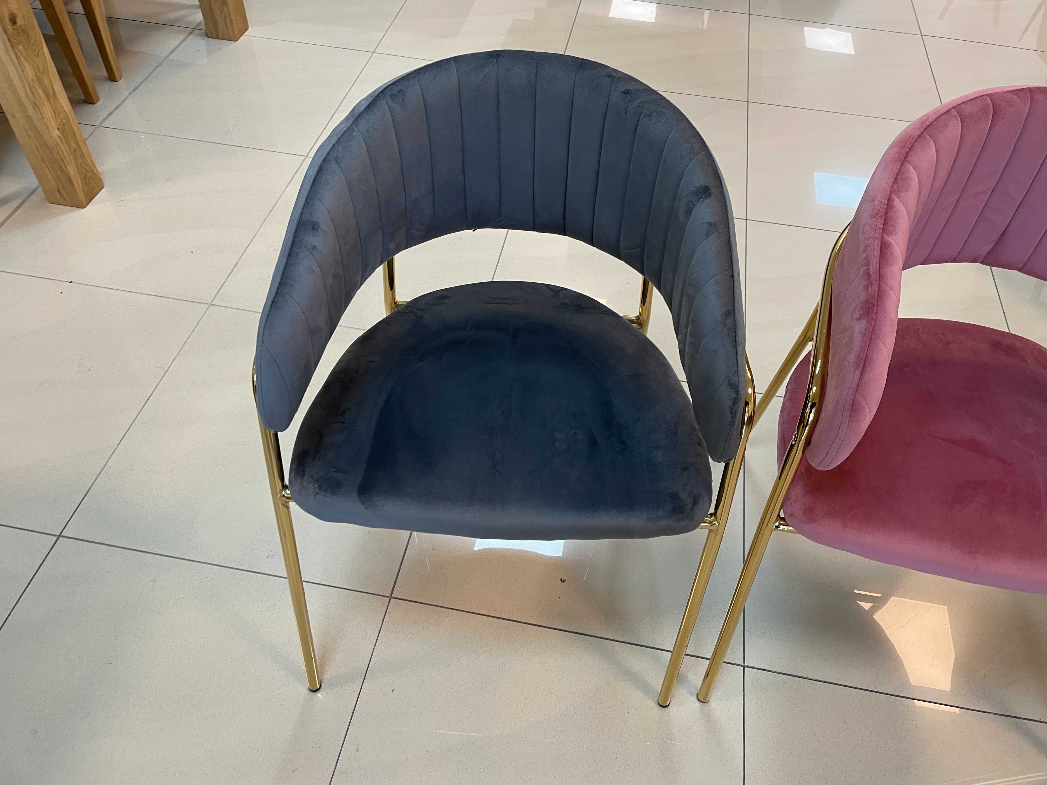 (59M) Krzesła Glamour, złote, wyprzedaż 170 zł sztuka