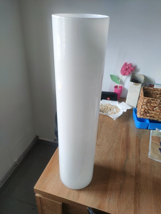 Wazon 60cm szklany wysoki biały