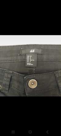 Spodnie damskie czarne dzinsowe h&m 38