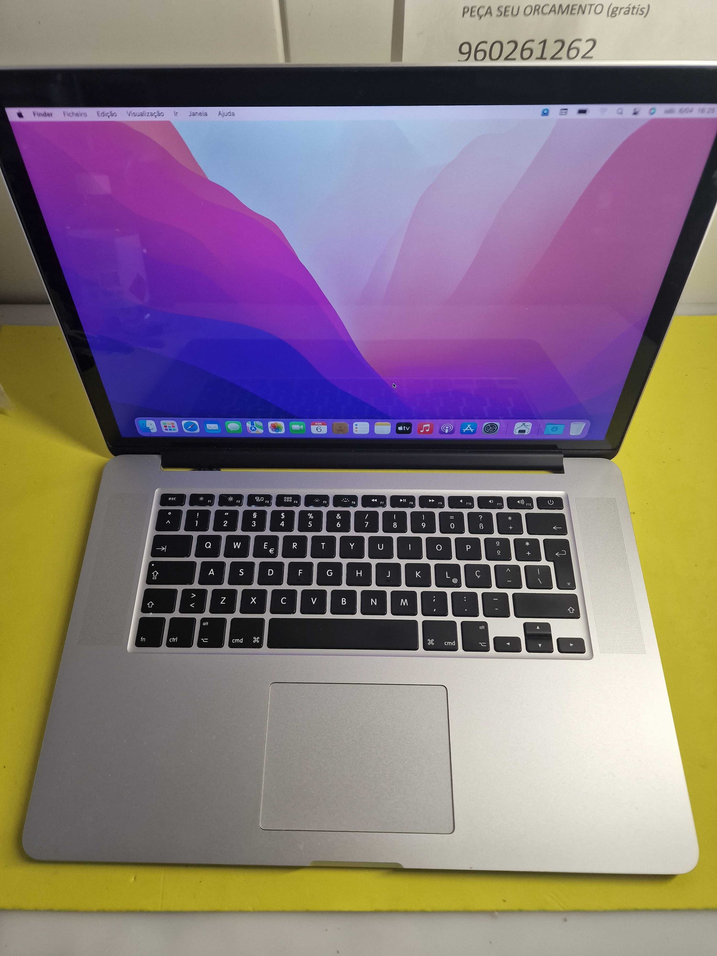 MacBook 2015 de 15 polegadas retina ( i7 16gb 500gb com programas)